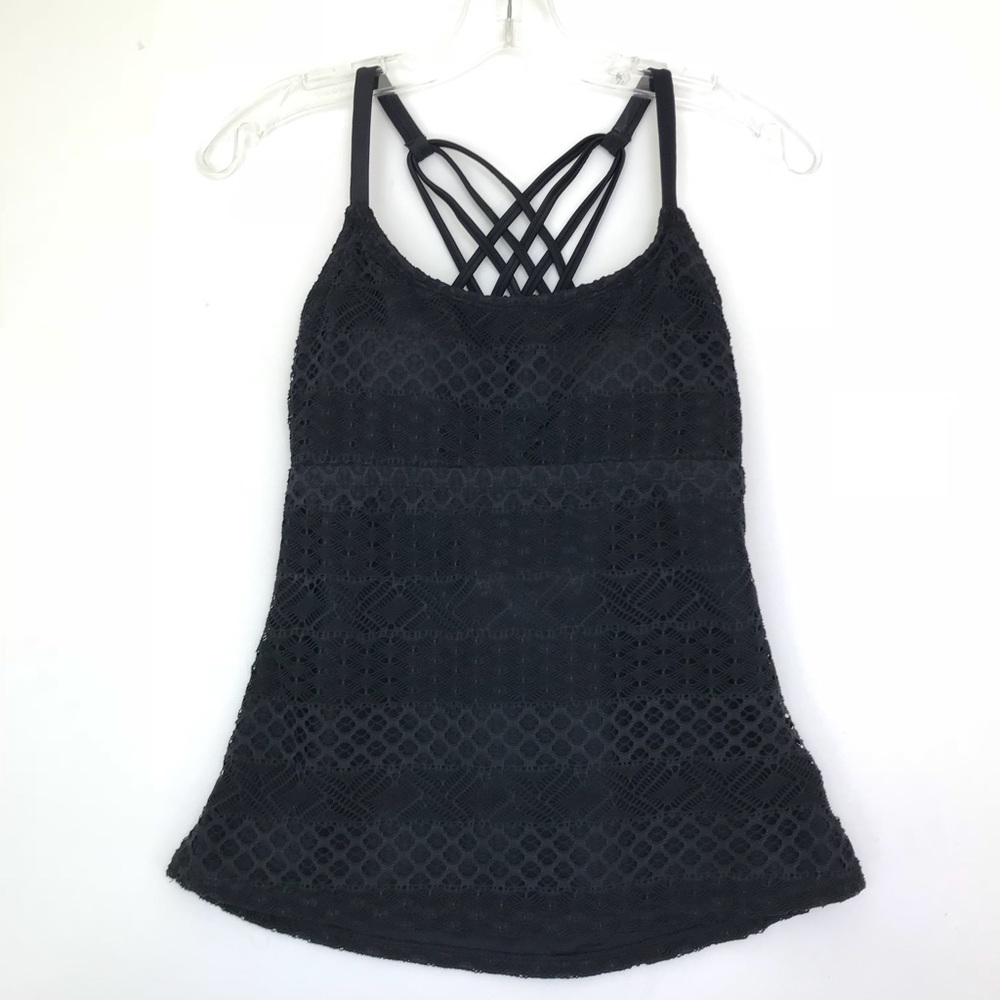 Crochet Strappy Tankini Top w/ Bust Enhancer - Picture 4 of 7